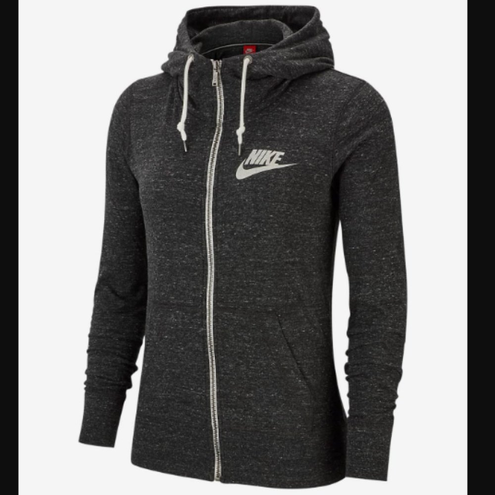 Nike Woman Gym Vintage Heather Grey Zip Up Hoodie